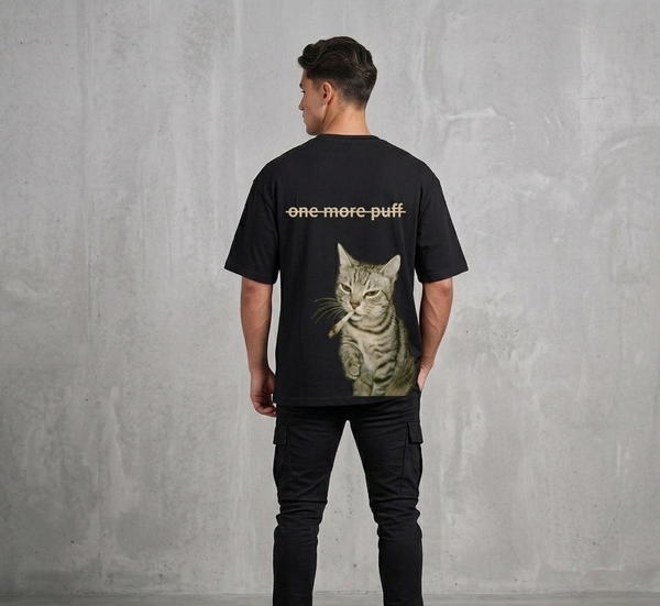 AKIDO One More Puff Drop Shoulder T-Shirt – 100% Cotton with 23" DTF Sticker